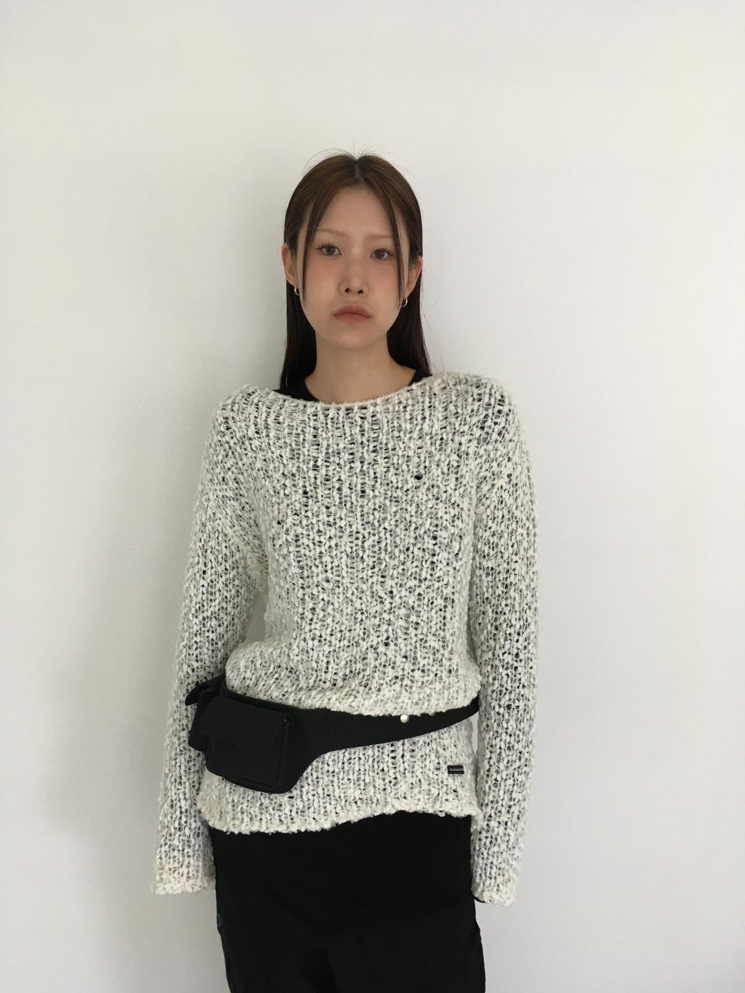 NET BOAT NECK KNIT [IVORY]