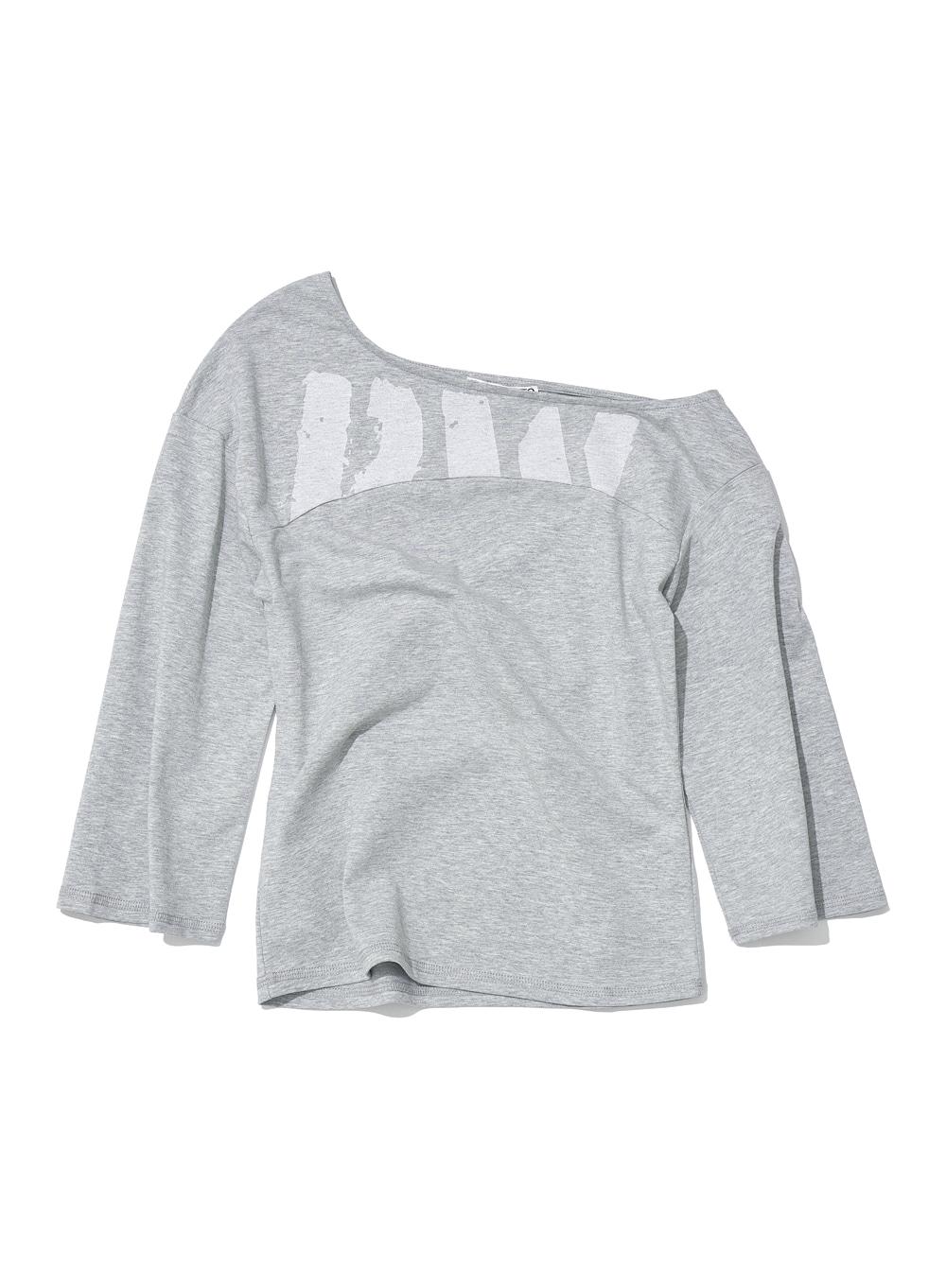 [WOMEN] PW PRINTED UNBALANCE TEE_MELANGE