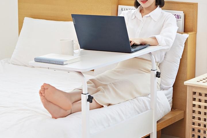 이동식 쇼파 침대용 사이드 테이블 미니 간이 책상 침대 위 높낮이조절 보조 60x40