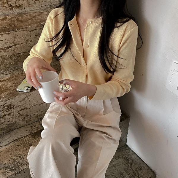 [오늘출발/재진행] 솔리드 라운드 니트 가디건 - 7 Color (베이직/하객룩)