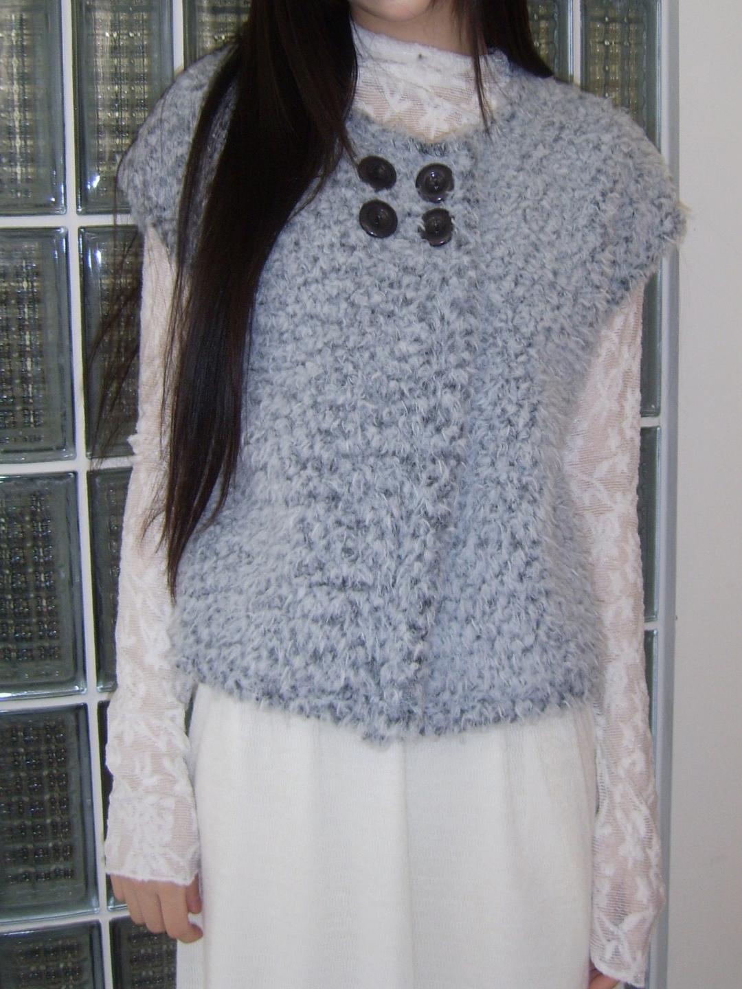 boucle vest cardigan