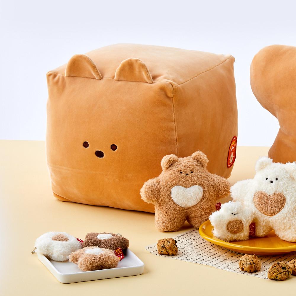 버터샵 버터곰 큐브 쿠션 네모 베개 인형 버터패밀리 쿠션