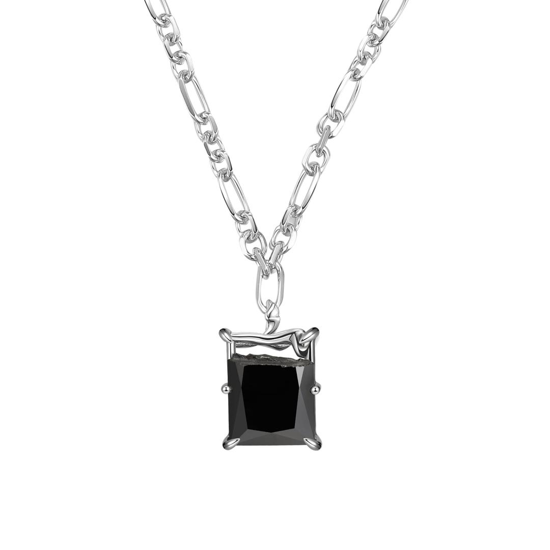Ripple／Broken square zircon pendant