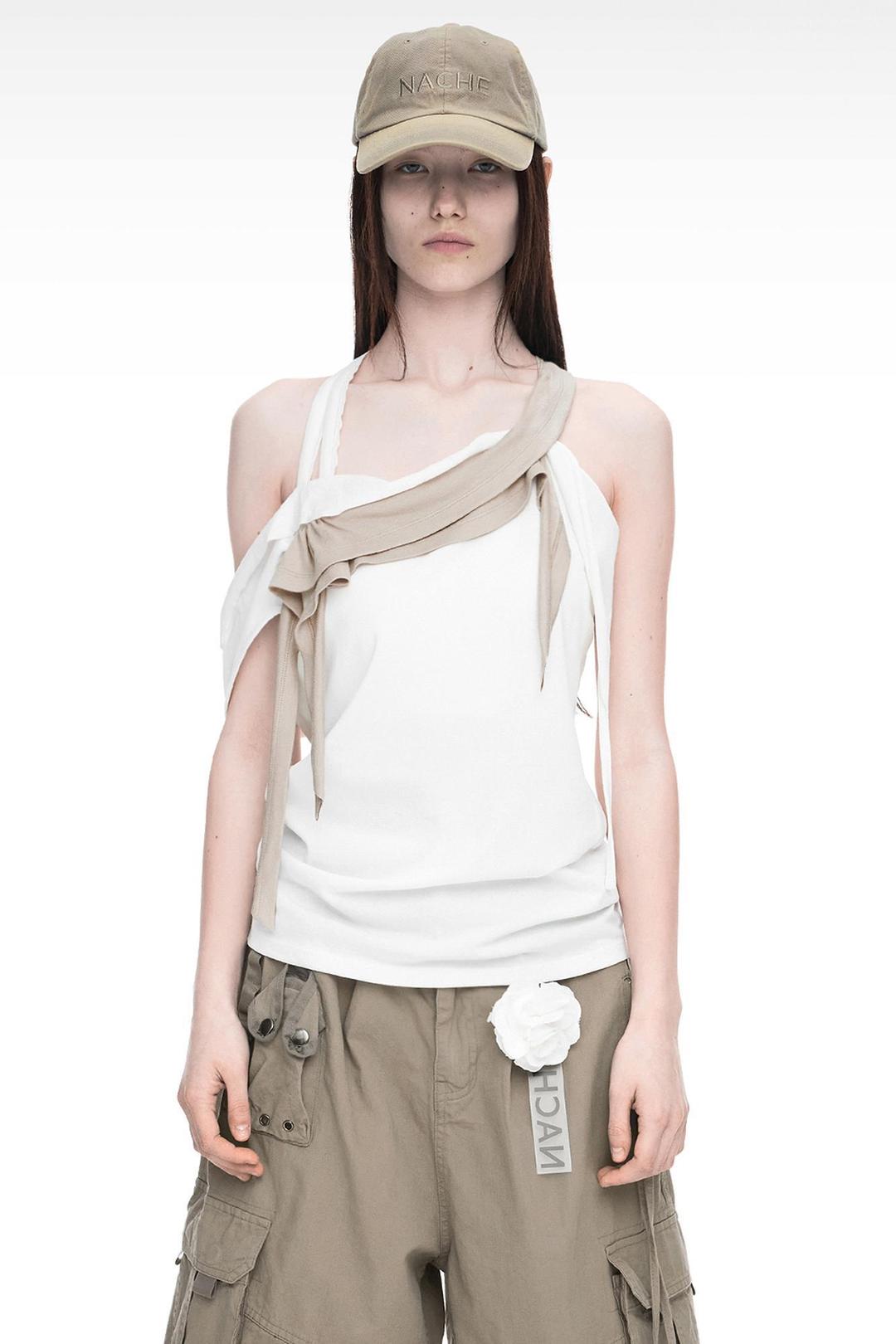 RAWCUT HALTER SLEEVELESS IVORY