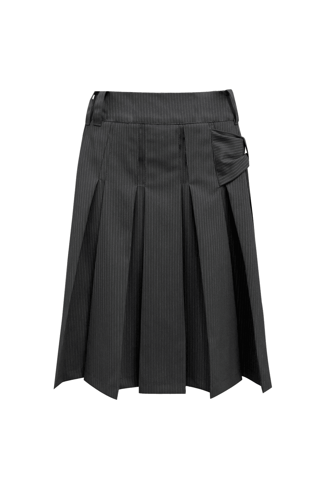 [10.13 순차출고] SIDE BOW PANEL PLEATS SKIRT (CHARCOAL)