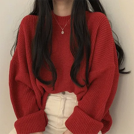 도톰 박시핏 하찌 니트