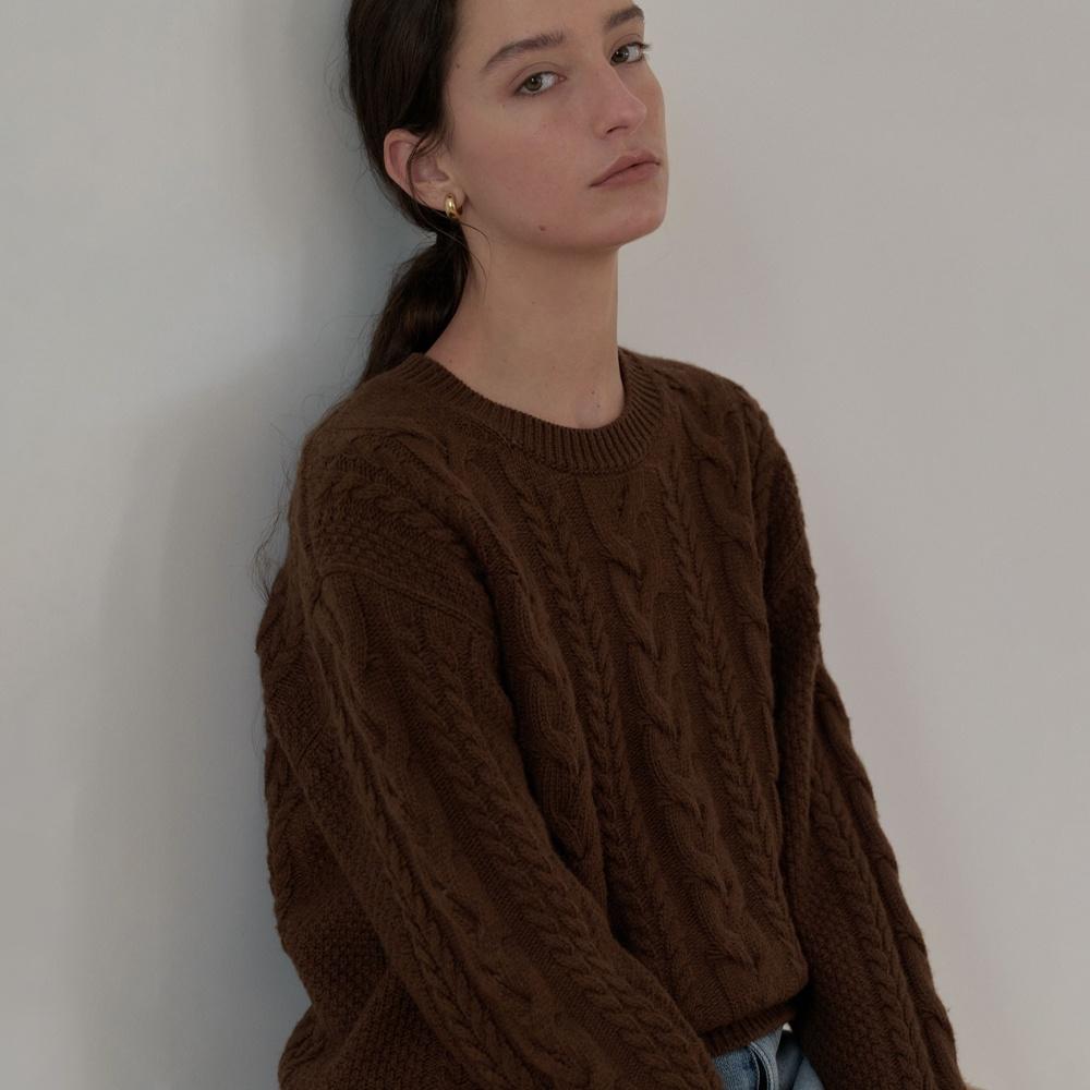 spencer cable wool knit (4color)