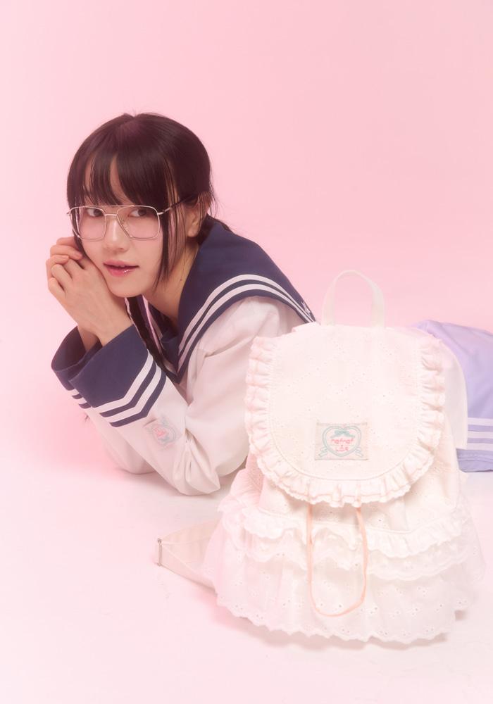 lace backpack_white