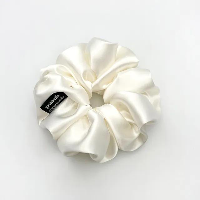 [made] 아이보리 새틴 실크 스크런치 헤어슈슈 곱창밴드 2 size