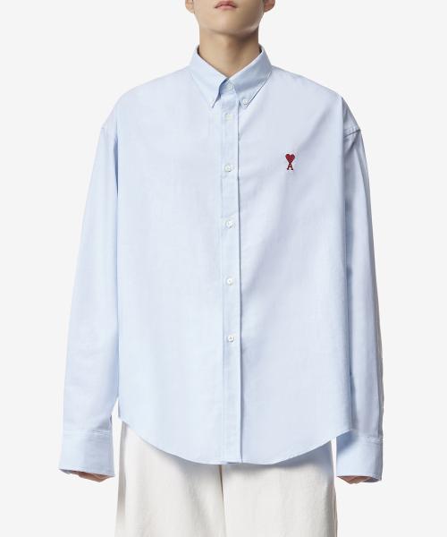 공용 하트로고 ADC 박시핏 셔츠 - 스카이 블루 / BFUSH130CO0031450