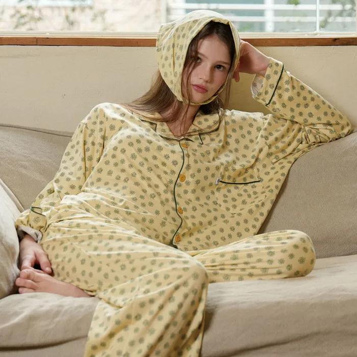 [uni] 디아나 피치기모 커플 긴팔 잠옷 상하세트