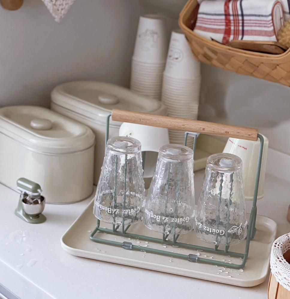 감성식기건조대 원룸 미니 물컵대 물빠짐 소형 수납대 미니멀 컵거치대