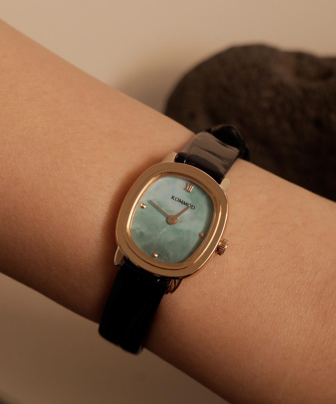 꼬모드빈티지 ORE04 amazonite(leather) 여성 가죽 손목시계
