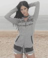 Y13 LETTERING SLIMFIT HOOD ZIP UP(GRAY)