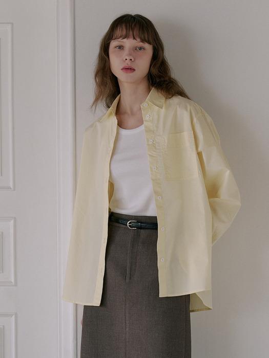 포플린 오버사이즈 셔츠 [옐로우]