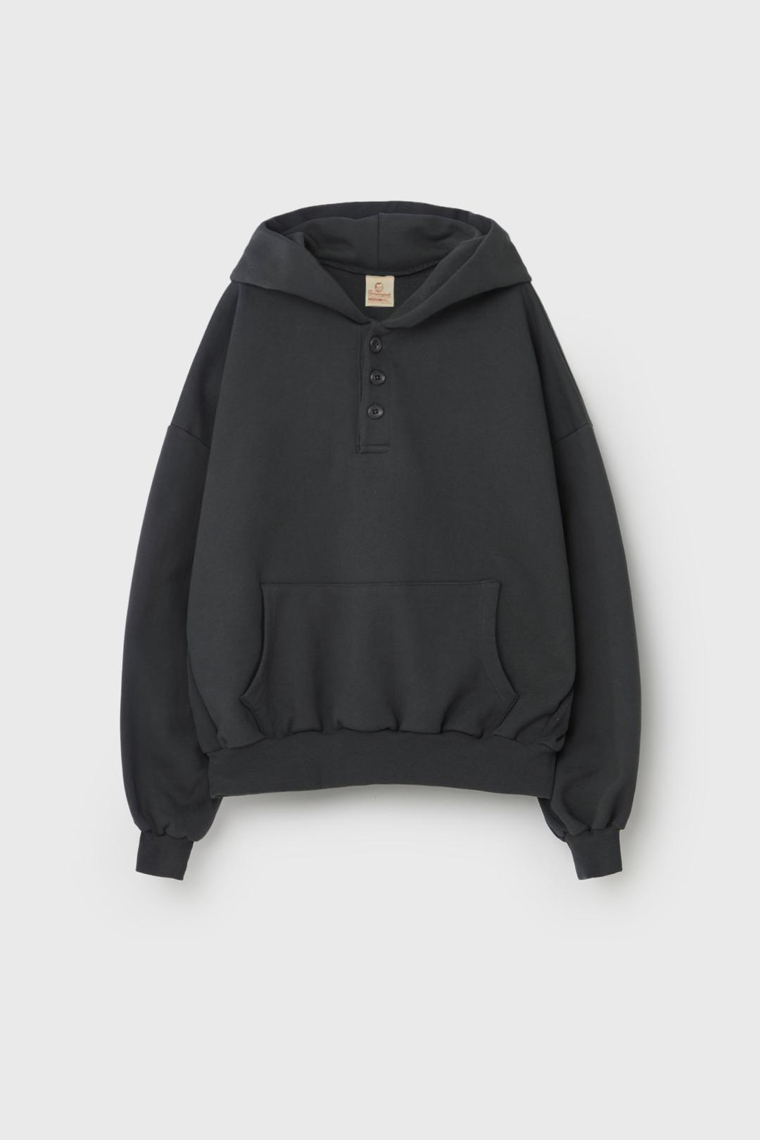 BIRTHDAYSUIT 벌스데이수트 HENLEY HOODIE (BLACK)