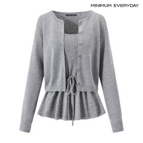 미니멈 에브리데이 페플럼 스트링 슬리브리스 가디건 세트 (EC1CK007D)