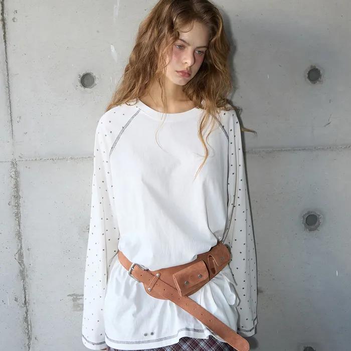 Star Sleeve Pocket Tee White