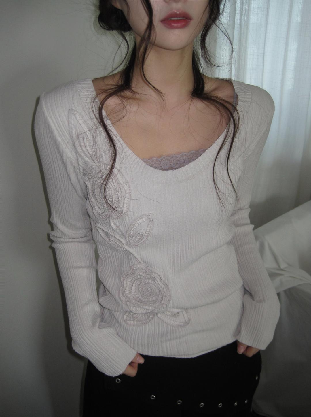 플라워 링클 니트 (2color)