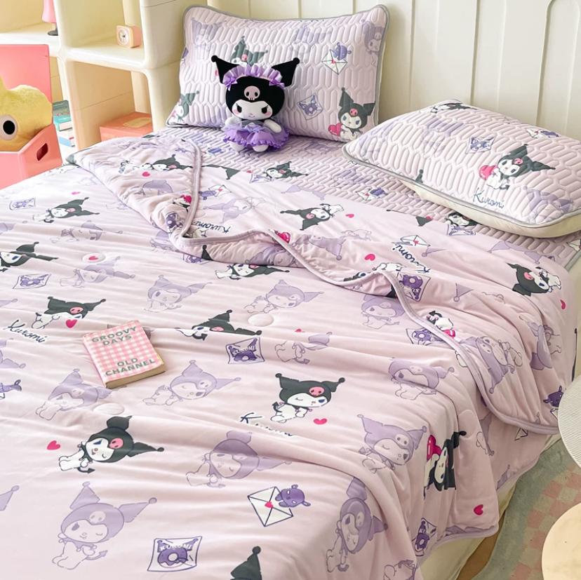 산리오 쿠로미 여름 이불 쿨매트 침대패드 베개커버 세트