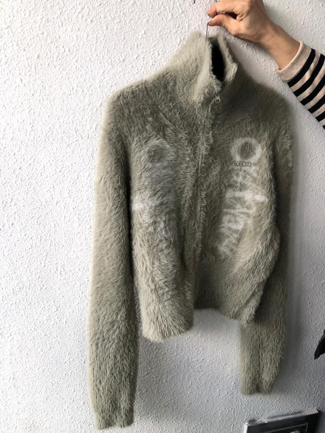 오디너리홀리데이 니트 집업 - 그레이/카키 | 후루츠패밀리