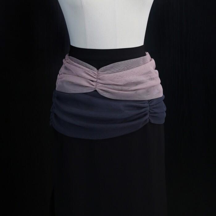 Double Wrap Skirt #Pink+Gray