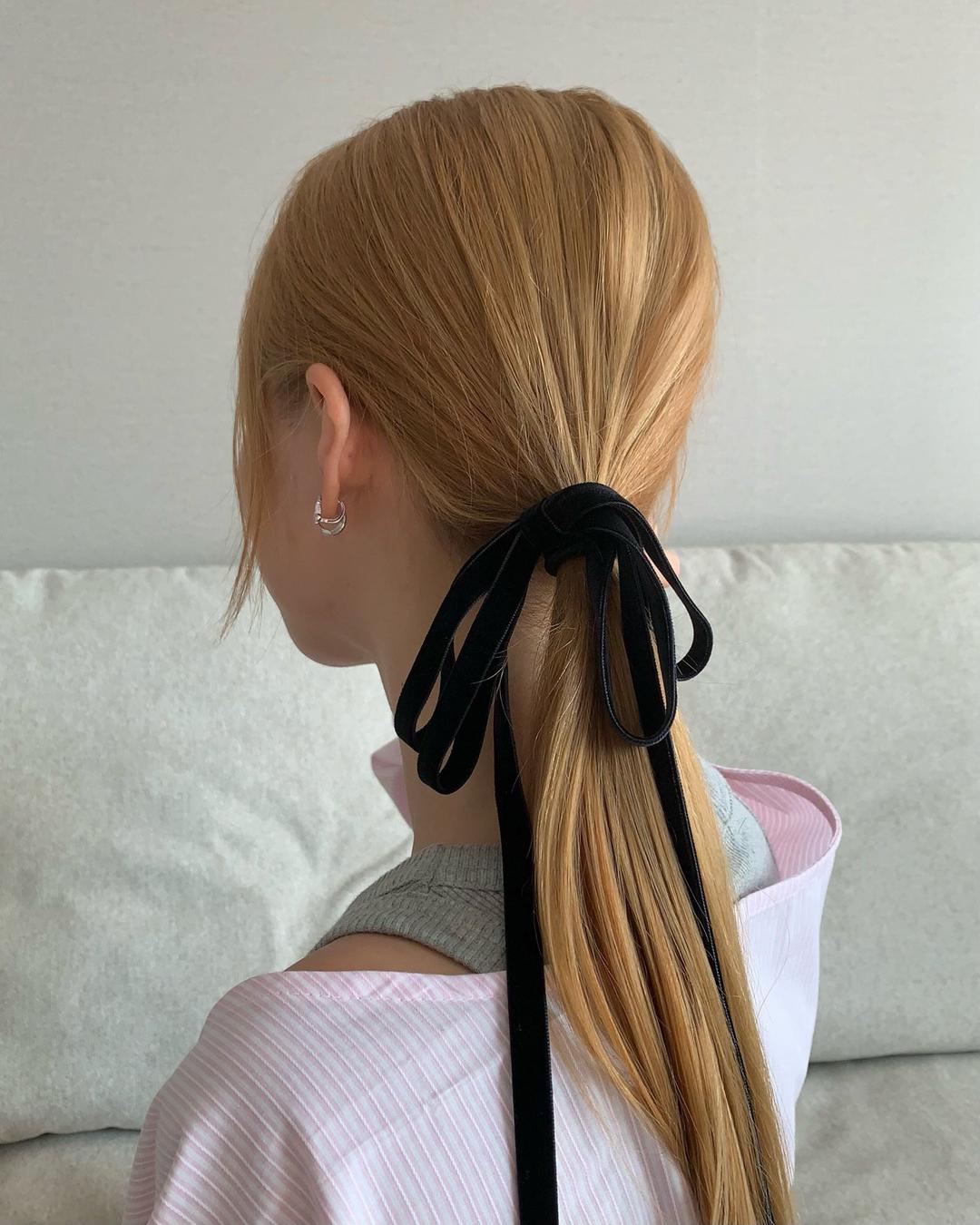 [히피디피] long velvet band (2color)