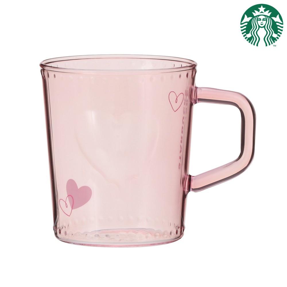 일본 스타벅스 발렌타인 2023 내열 유리 머그 하트 355ml