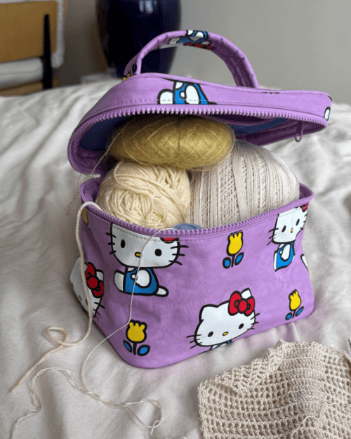 산리오 헬로키티 코스메틱 케이스 파우치 라지 핑크