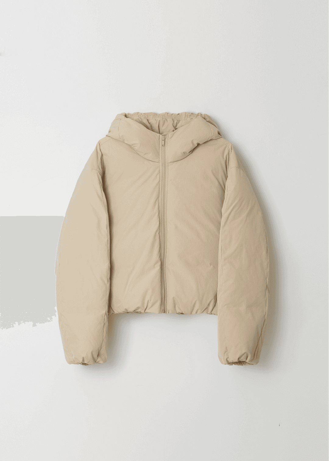 Hooded Goose Down Padding(Light beige)