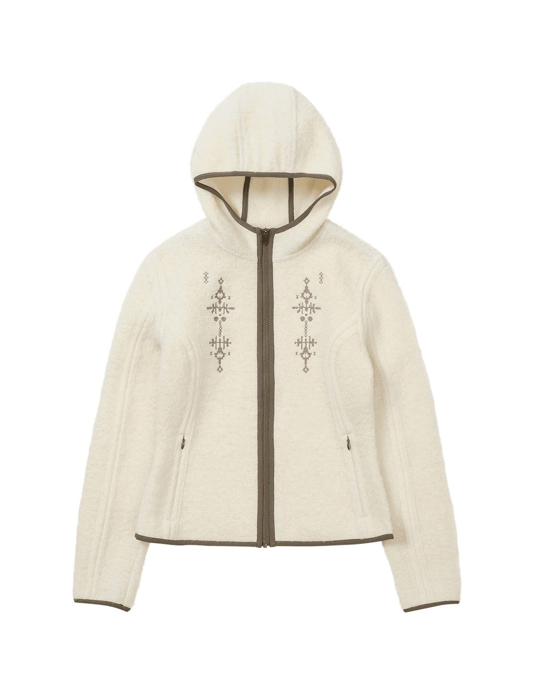 Embroidered Wool Jacket Ivory