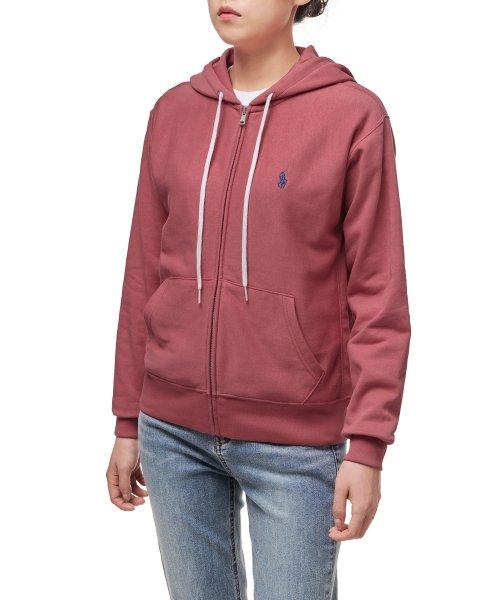 플리스 풀집 후디 - 레드