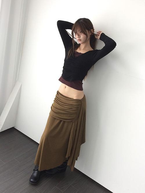 vintage drape skirt, 2color