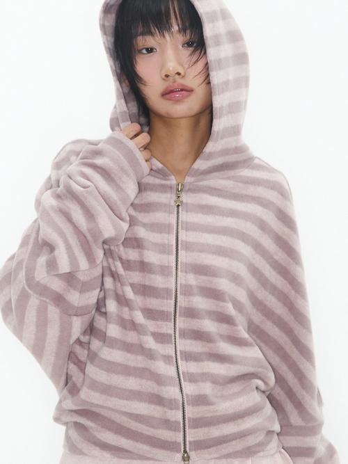Comfy Wing Hoodie Zip-Up Mauve Pink