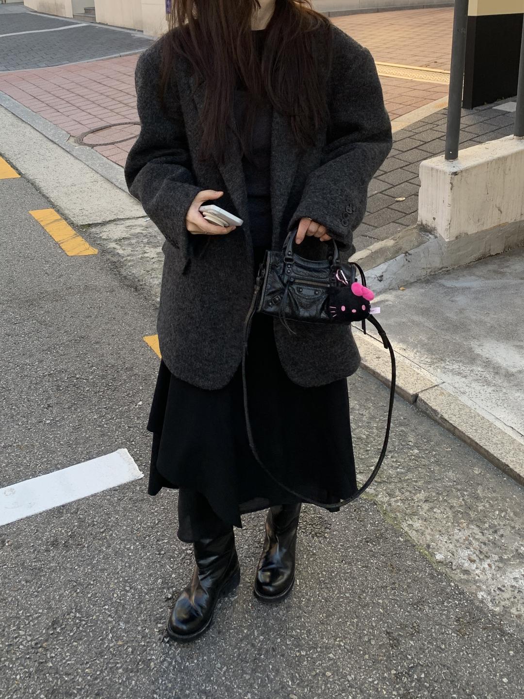 [리어스 제작] 밀튼 울 코트 자켓 (charcoal)