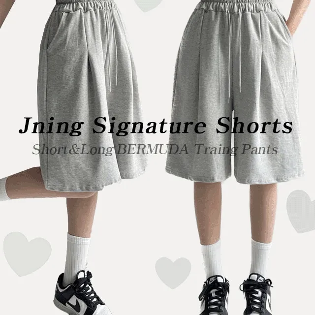 [1+1할인/숏&롱/5COL/여름💙] 밴딩 제이닝 140/150/160 기장선택 핀턱 버뮤다 숏 와이드 트레이닝 팬츠 5color