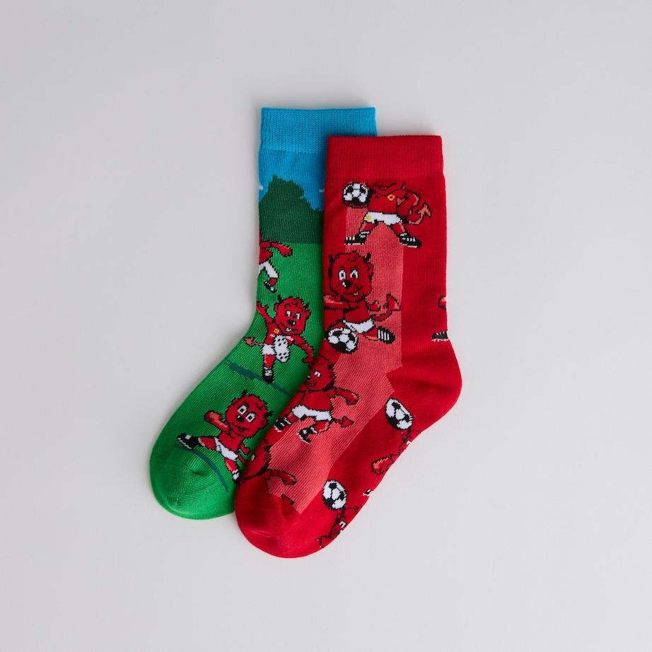 Manchester United Kids Fred the Red Socks 2 Pack Multi