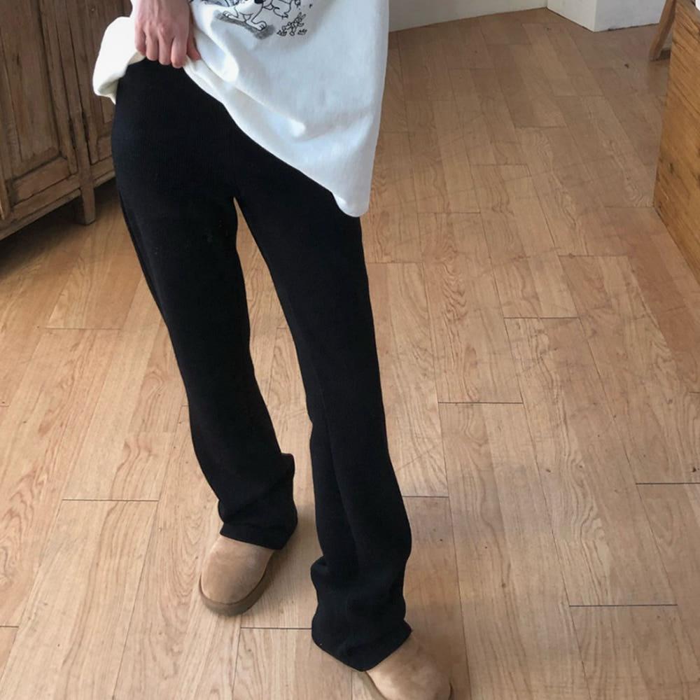 [플레인에떼](기모버전)립 골지 팬츠 (2 color)