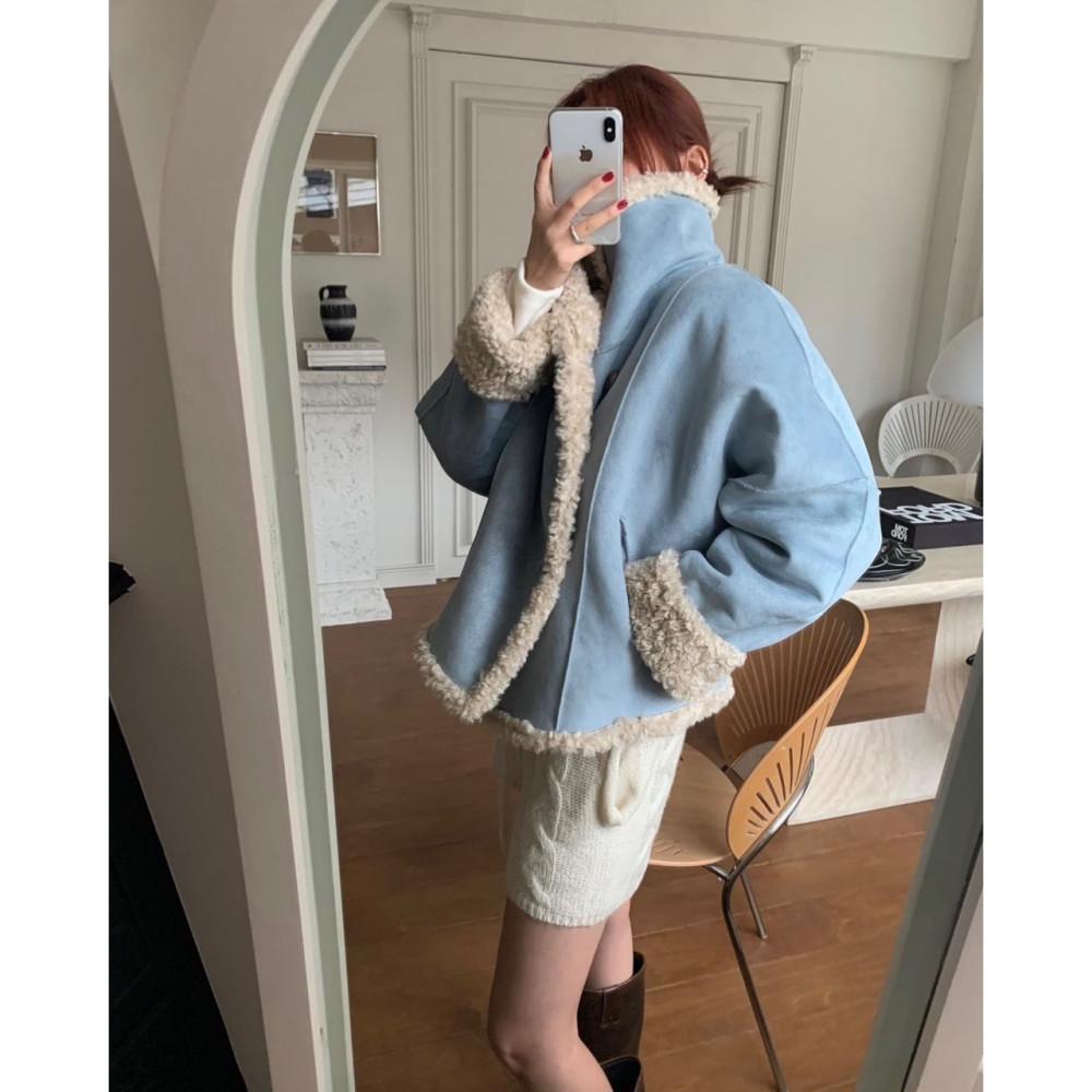 eggis 에그이즈 링킹 리버시블 무스탕 스웨이드 양면 퍼 jk (2colors)