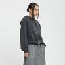 BELTED CROP HOODIE_CHARCOAL