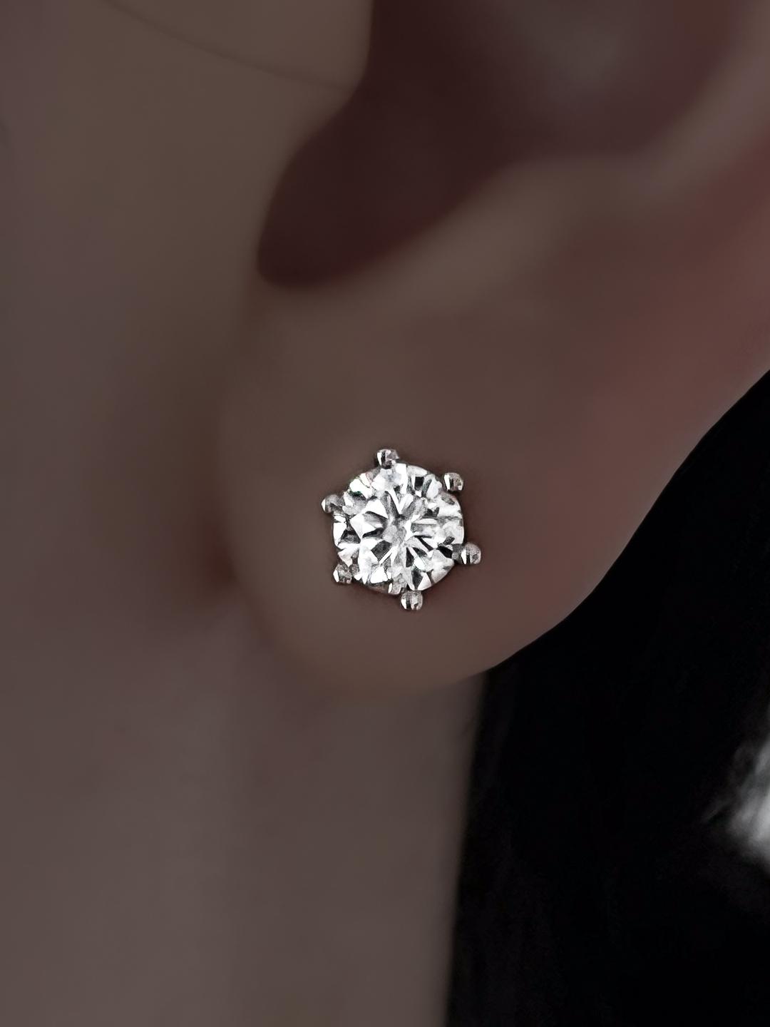 [925 Silver] [H-dia] Classic One Point Earring