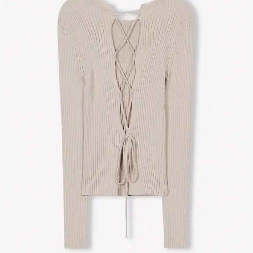 이안조 BACK STRAP RIBBED KNIT(크림베이지)