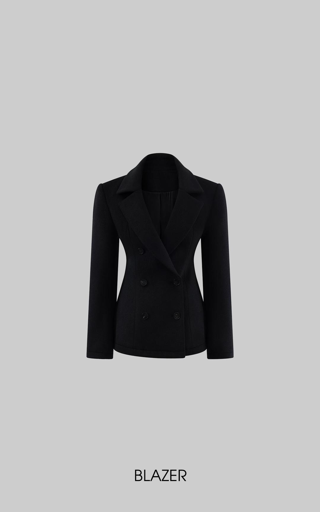 <tc>WARDEN EDGE</tc> 스컬프티드 더블 브레스티드 블레이저