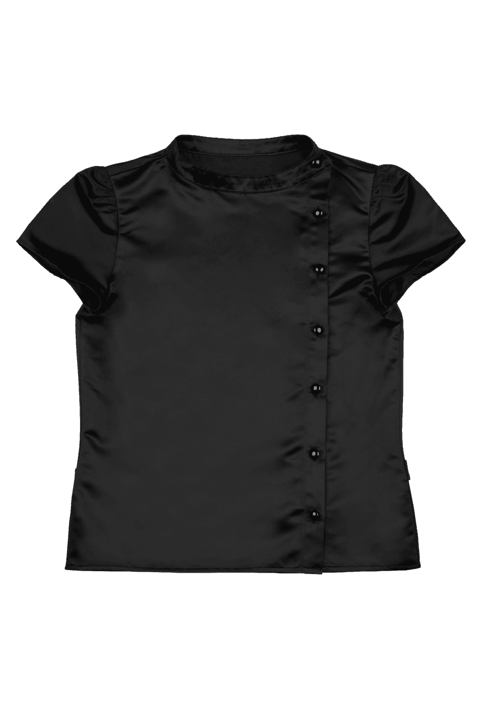 SHORT SLEEVE PUFF SHIRT - Black - (03.31 순차배송)