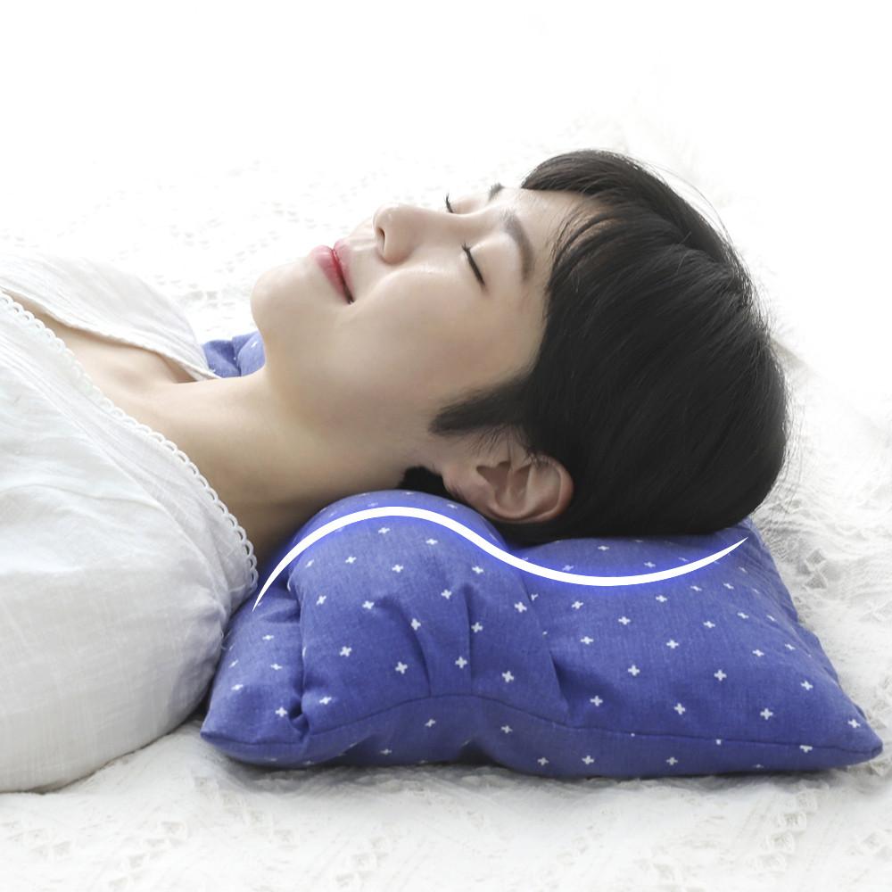 수니홈 경추 목베개 메밀 낮은 수건 숙면 마약 거북목 일자목 목디스크 베개 아님