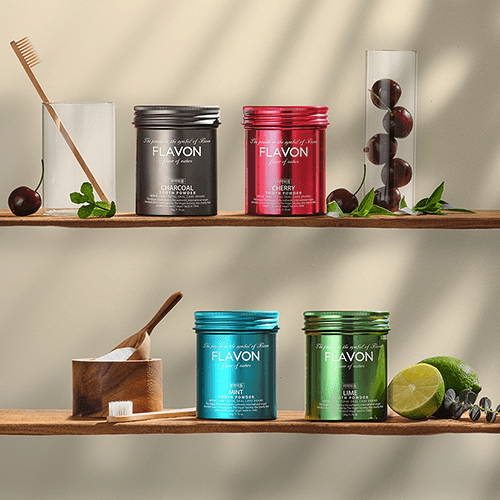 플라본 비건인증 가루치약 (민트,차콜,라임,체리)