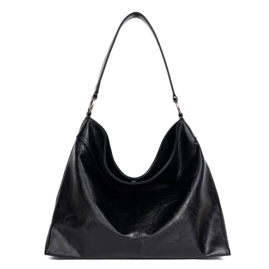 [WITH 해수] CONTOUR SHOULDER BAG (LEATHER BLACK)
