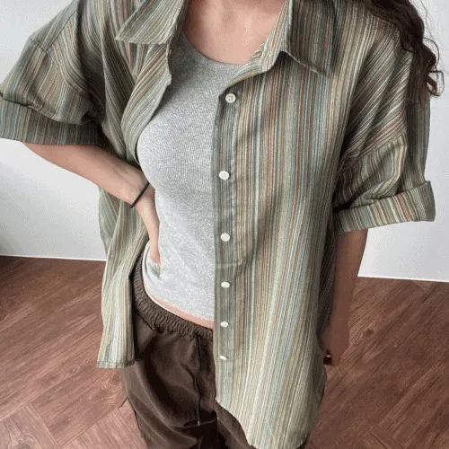 [MD PICK❗️/유니크]히피 에스닉 반팔 셔츠 (4 color)