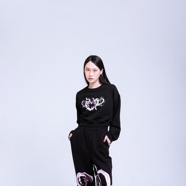 Crack Heart Jogger Pants Black