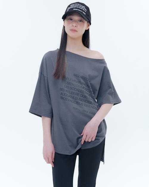 Unbalanced quote slit sleeves CHARCOAL